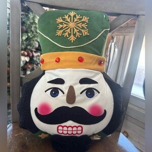 Festive Nutcracker Face Pillow Holiday Time